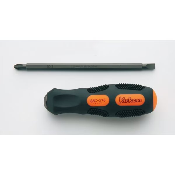 Interchangeable ScrewDriver PH2 x 6mm 210mm, Ko-Ken, Mfr#: 168C-2X6
